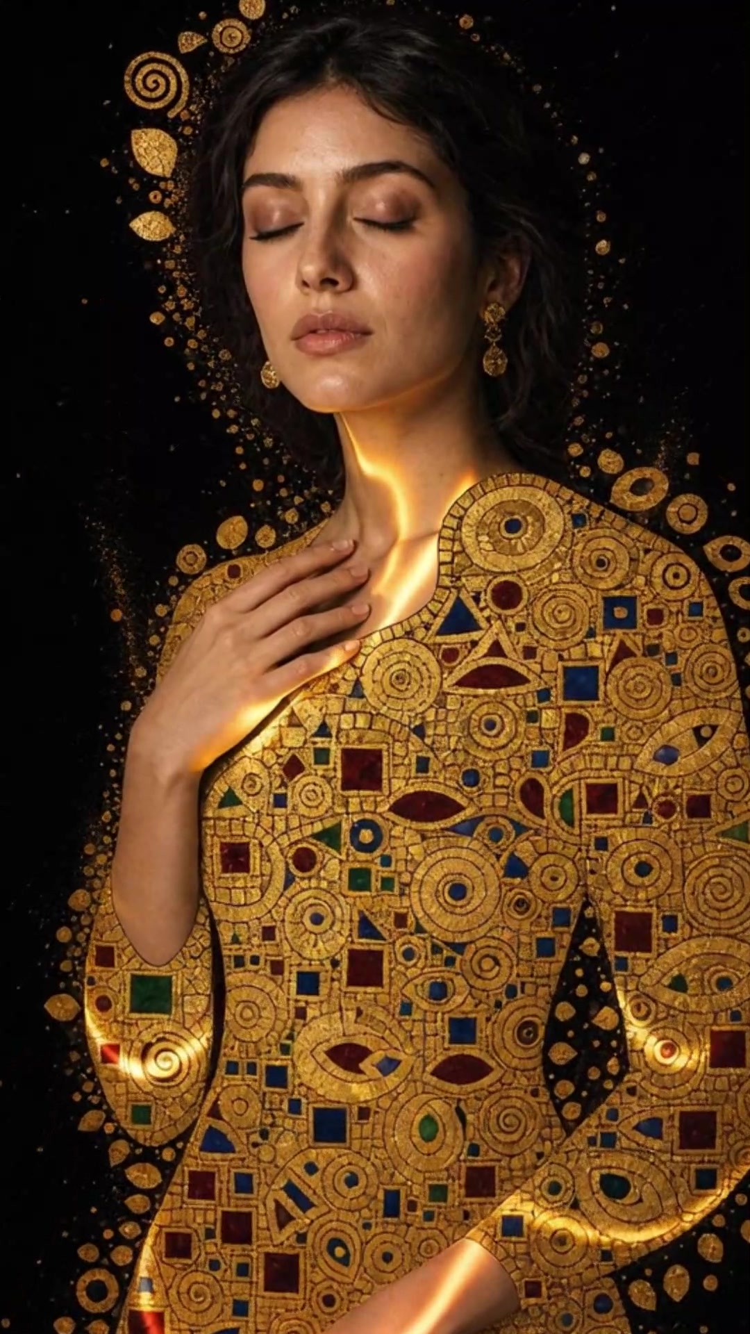 Aurea fragrance spot — Klimt-inspired still frame